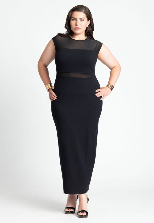 Cap Sleeve Mesh Midi Dress image number null