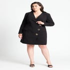 Strong Shoulder Mini Blazer With Gold Buttons image number null