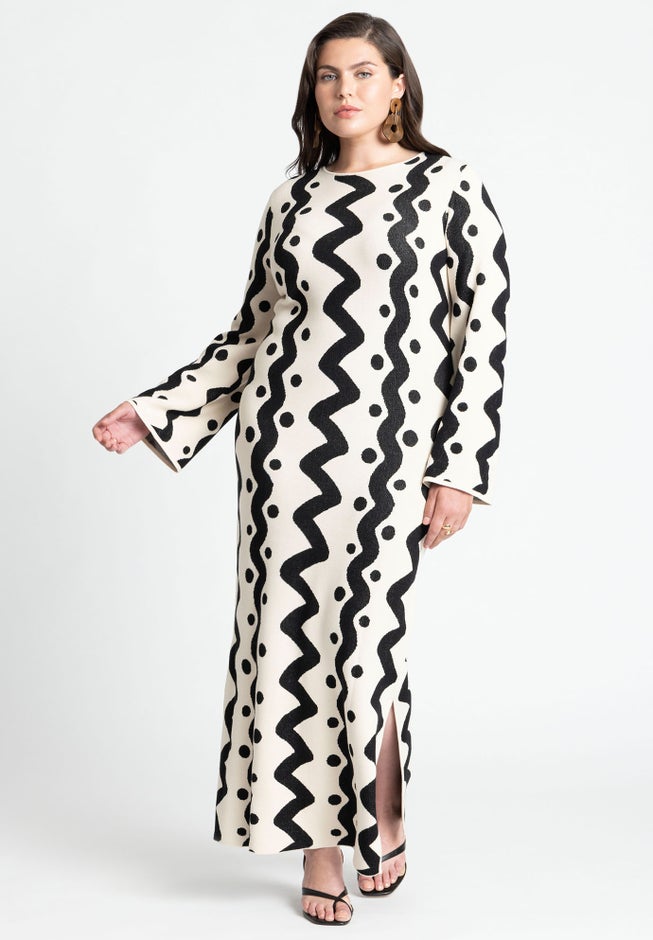 Zig Zag Sweater Dress image number null