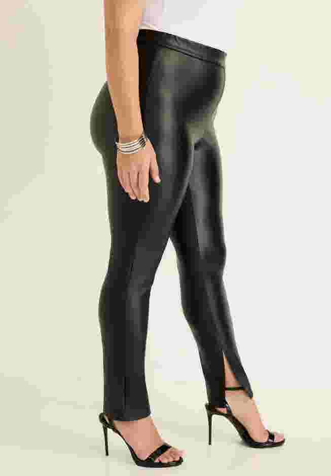 Split-Hem Faux Leather Legging image number 2