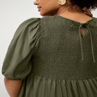 Short Sleeve Smocked Bodice Midi Dress image number null