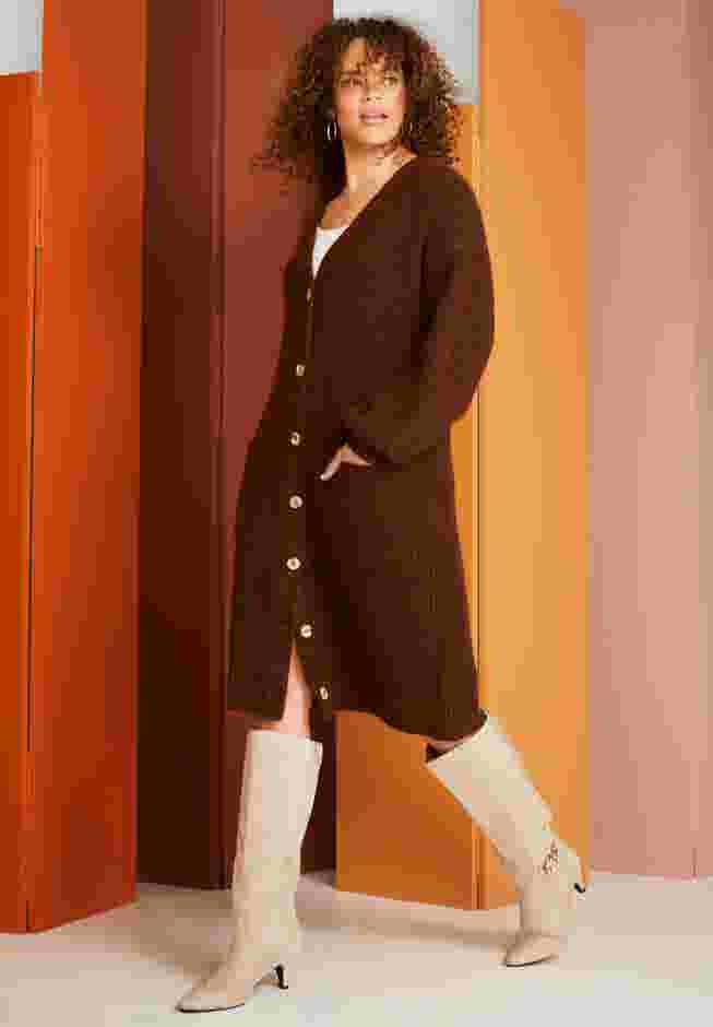 Midi-Length Button-Down Cardigan image number 4