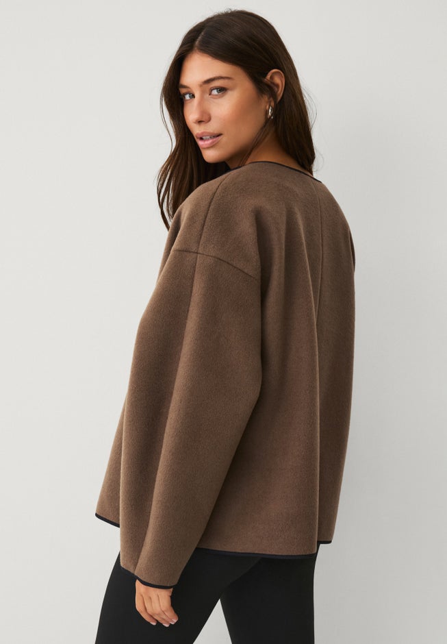 Open Drape Front Boxy Jacket image number 1