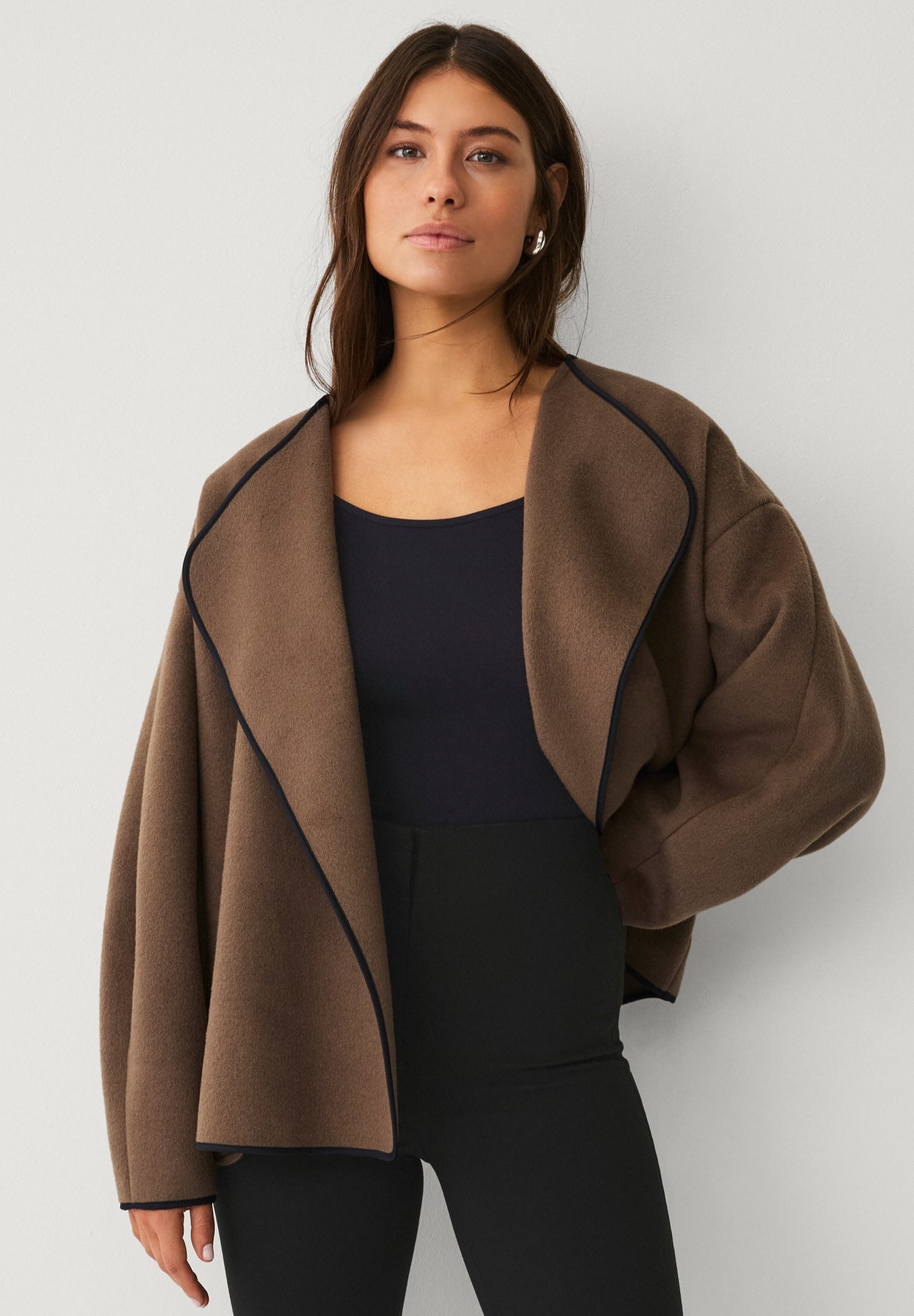 Open Drape Front Boxy Jacket image number 0
