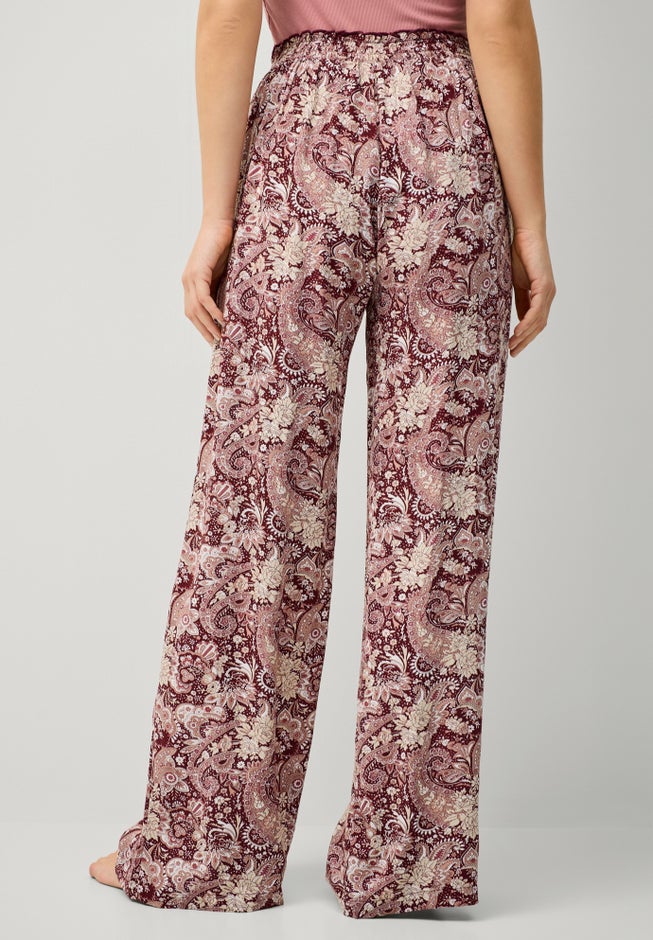 Wide-Leg Sleep Pant with Tassel Drawstring image number 1