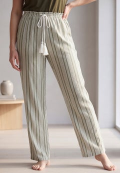 Wide-Leg Sleep Pant with Tassel Drawstring