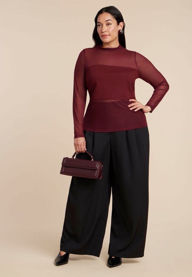 Paneled Sheer Turtleneck image number 2