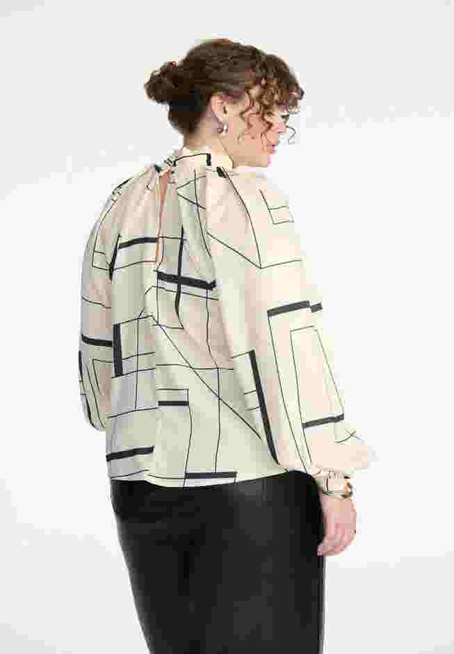 Draped Sleeve Printed Top image number 1