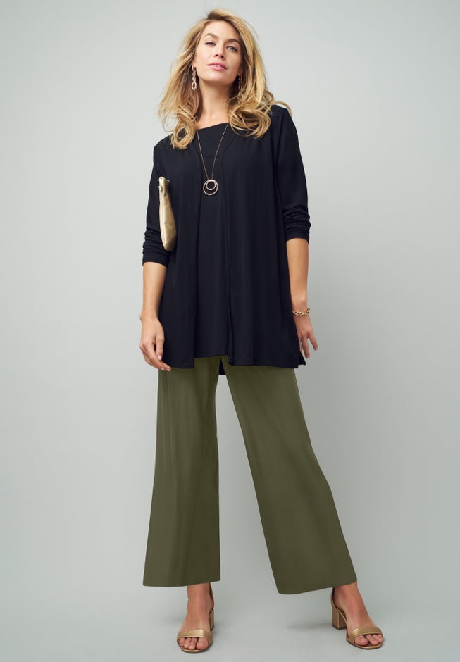 Everyday Stretch Knit Wide Leg Pant image number 3