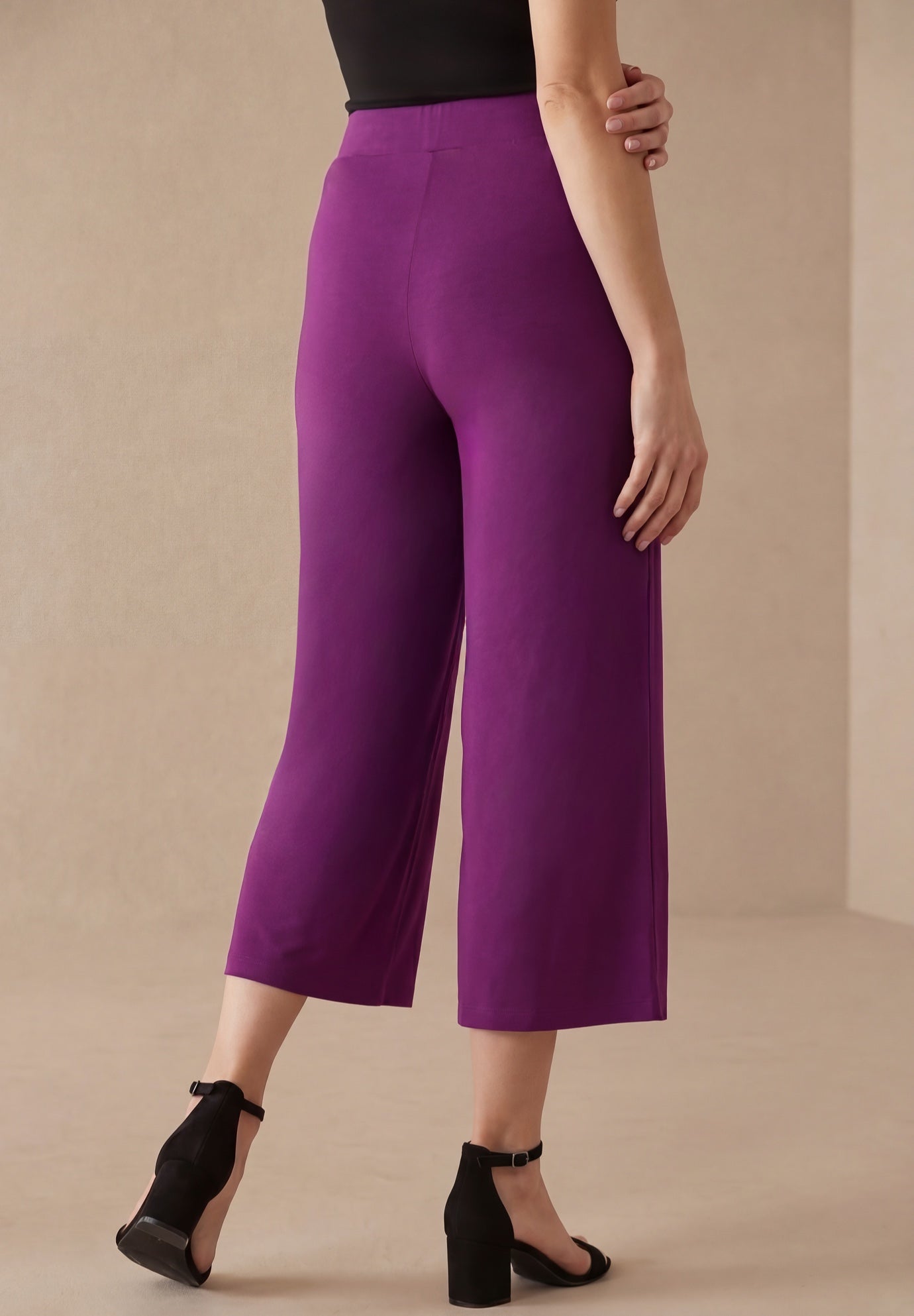 Everyday Stretch Knit Wide Leg Crop Pant image number 2