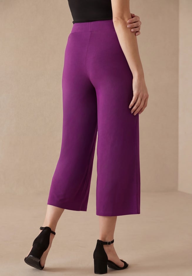 Everyday Stretch Knit Wide Leg Crop Pant image number 2