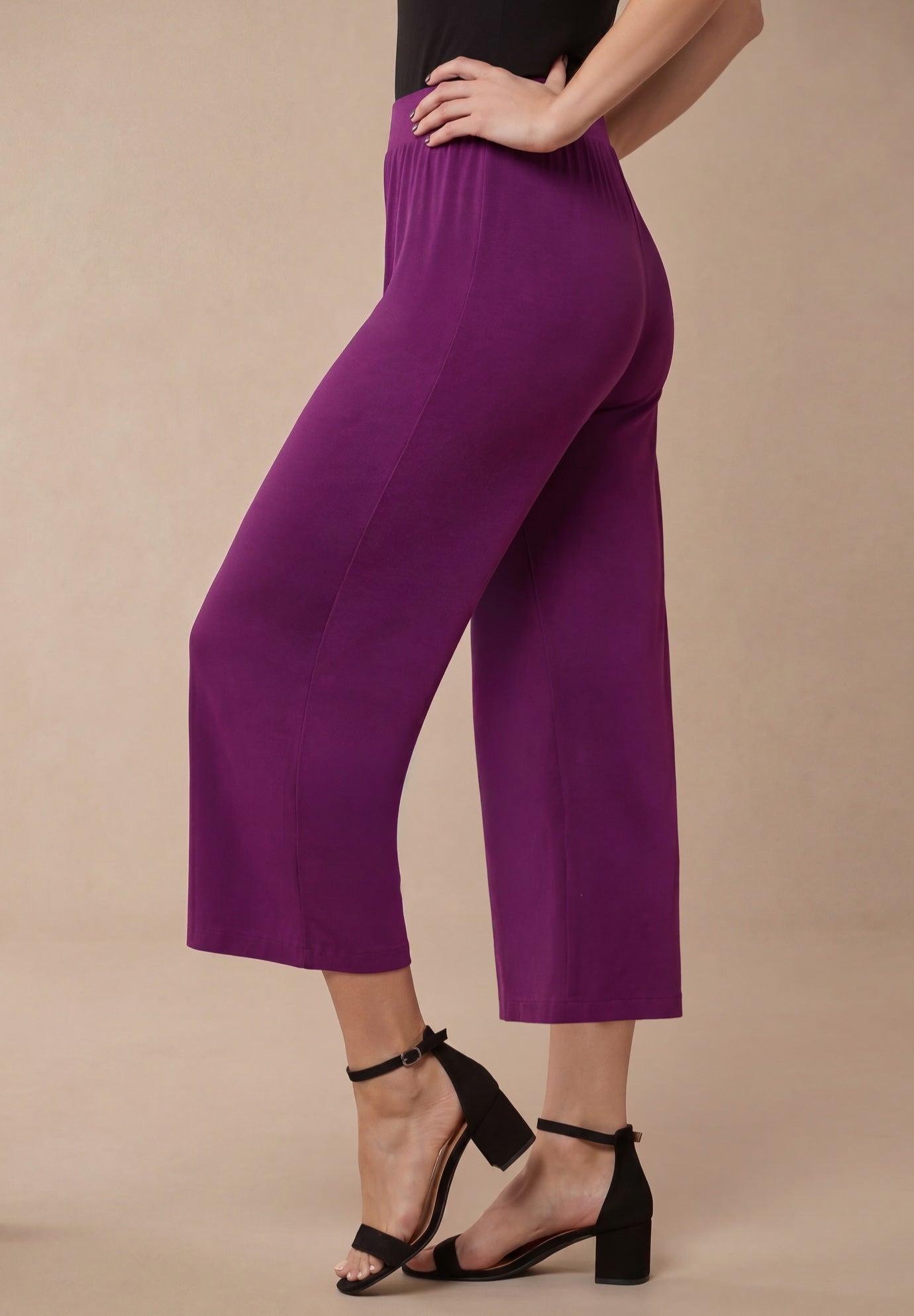 Everyday Stretch Knit Wide Leg Crop Pant image number 1