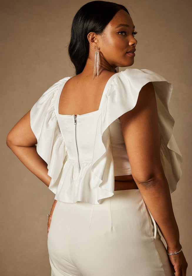 Bridal by ELOQUII Ruffle Bustier image number 1