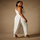 Bridal by ELOQUII One Shoulder Draped Tunic Top image number null