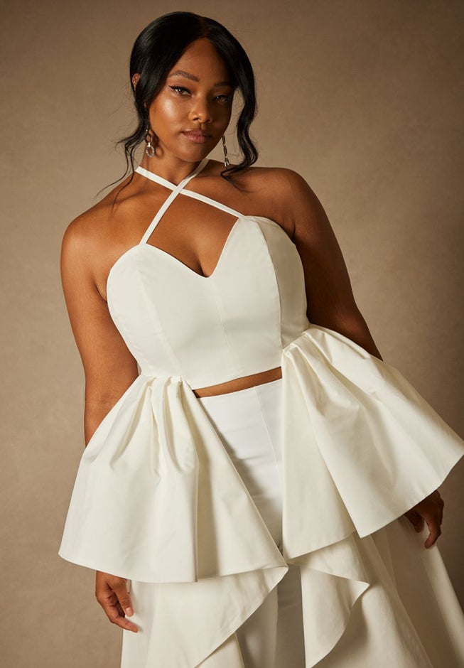 Bridal by ELOQUII Maxi Ruffle Top image number null