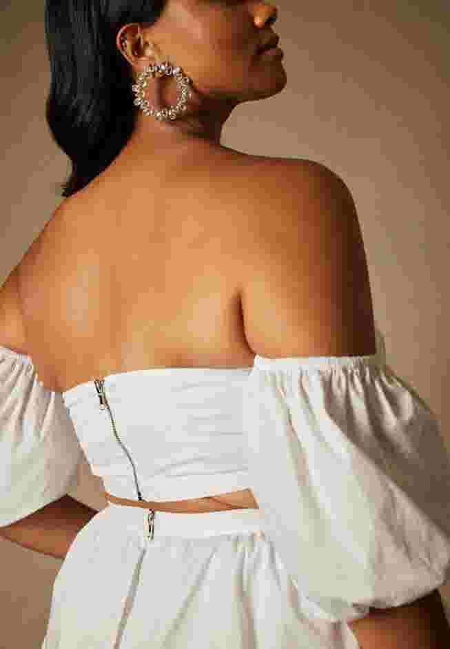 Bridal by ELOQUII Off The Shoulder Top image number 1
