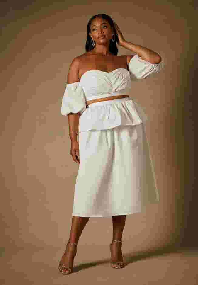 Bridal by ELOQUII Off The Shoulder Top image number 2