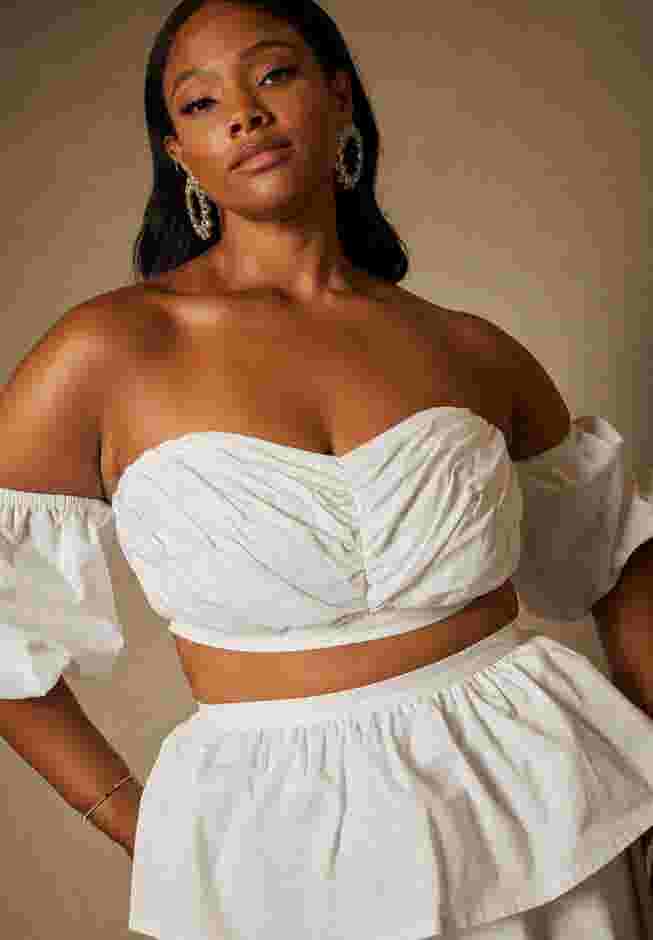 Bridal by ELOQUII Off The Shoulder Top image number 0
