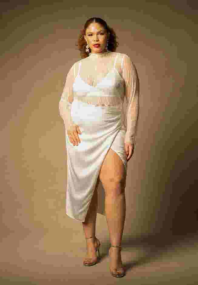 Bridal by ELOQUII Satin Draped Skirt image number 0