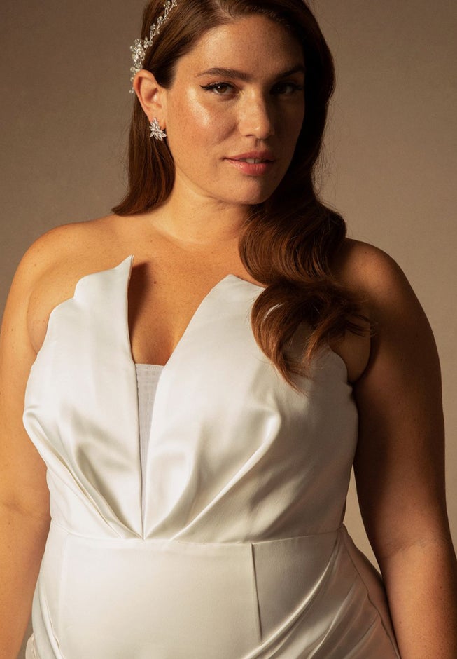 Bridal by ELOQUII Satin Mermaid Gown image number 2