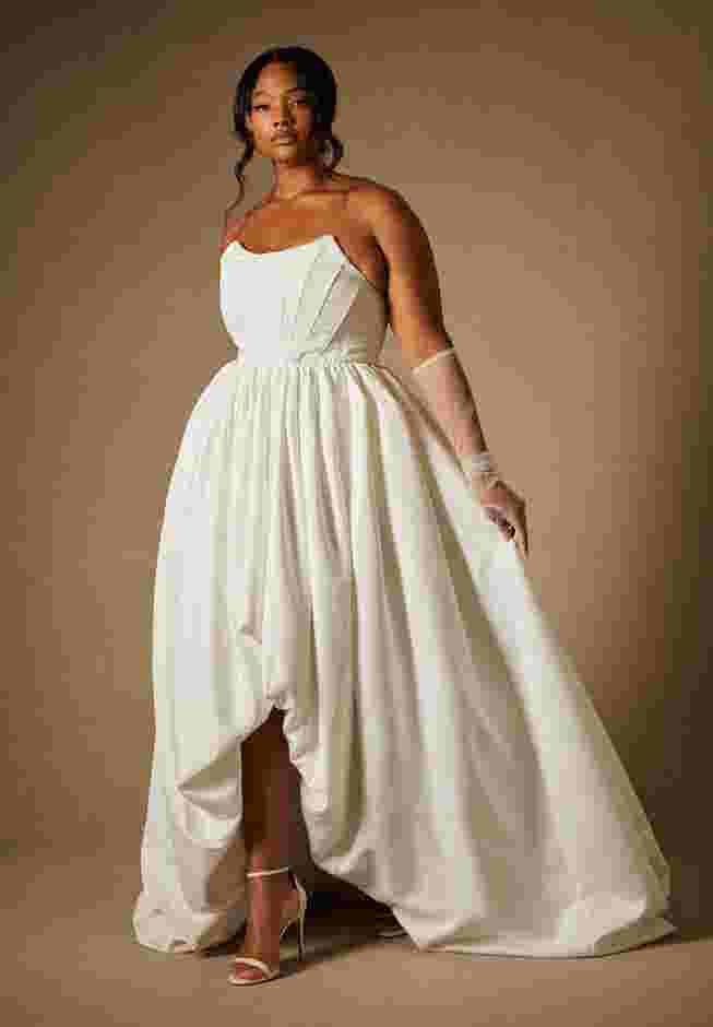 Bridal by ELOQUII Corset Gown With Bubble Skirt image number 0