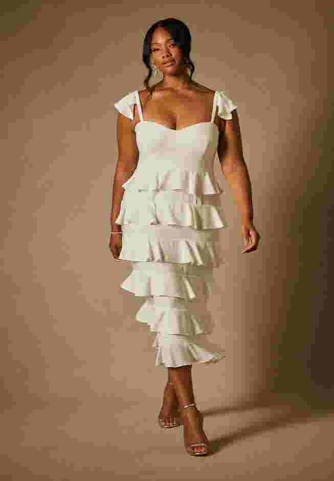 Bridal by ELOQUII Corseted Tiered Dress image number 0