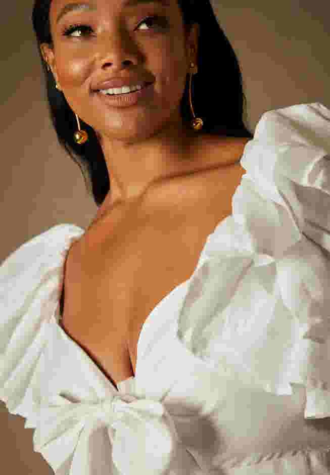 Bridal by ELOQUII Tiered Ruffle Dress image number 1
