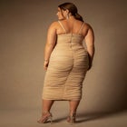 Bridal by ELOQUII Ruched Tea Length Dress image number null