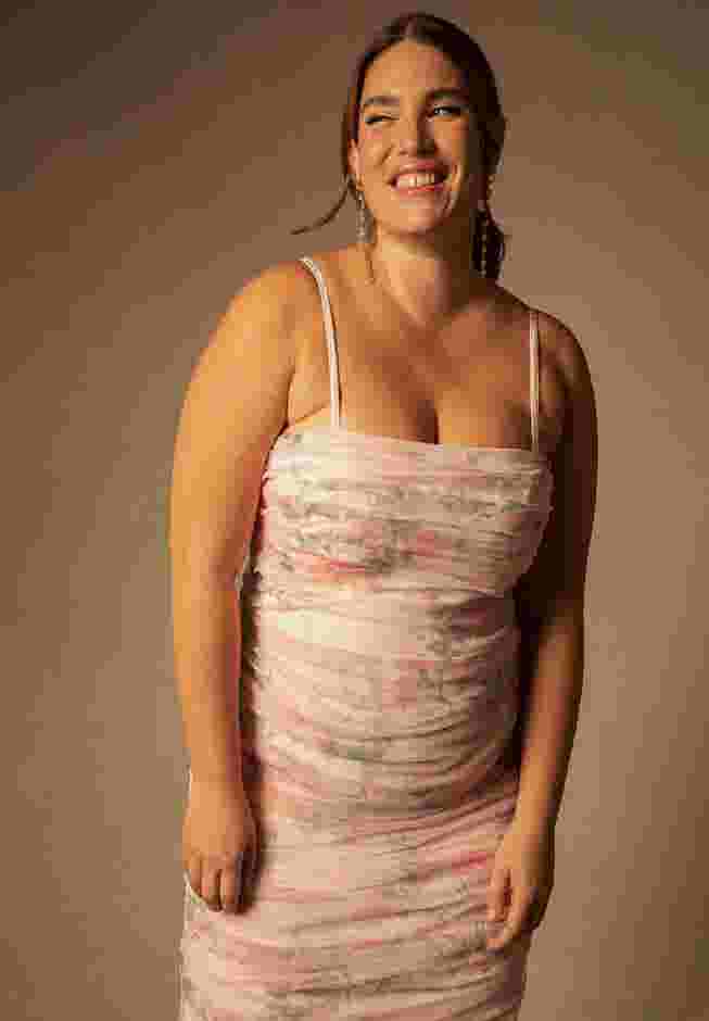 Bridal by ELOQUII Ruched Tea Length Dress image number 1