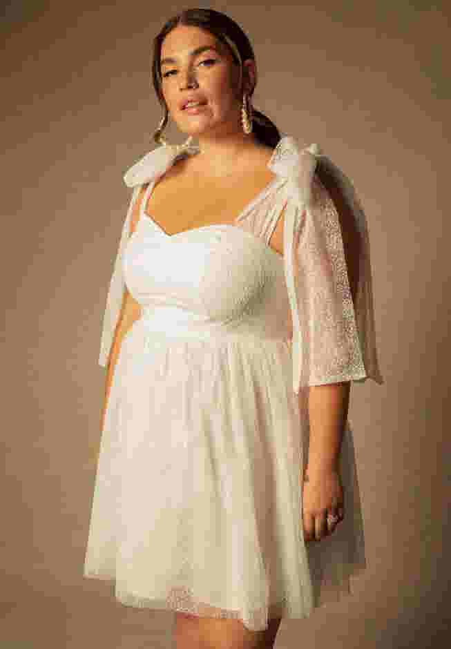 Bridal by ELOQUII Tie Shoulder Dress image number 1