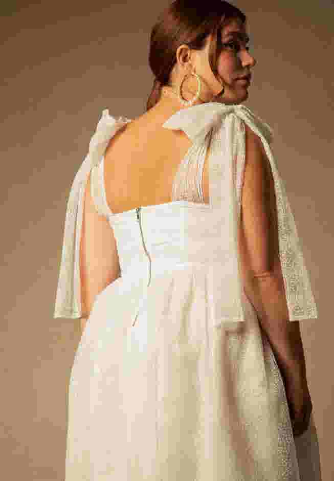 Bridal by ELOQUII Tie Shoulder Dress image number 2