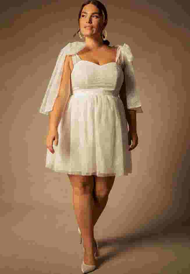 Bridal by ELOQUII Tie Shoulder Dress image number 0