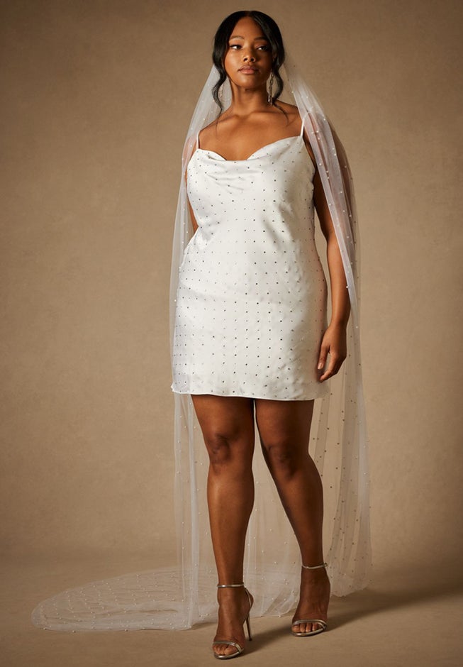 Bridal by ELOQUII Strappy Mini Dress image number null