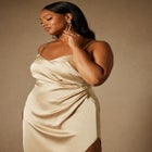 Bridal by ELOQUII High Slit Slip Dress image number null