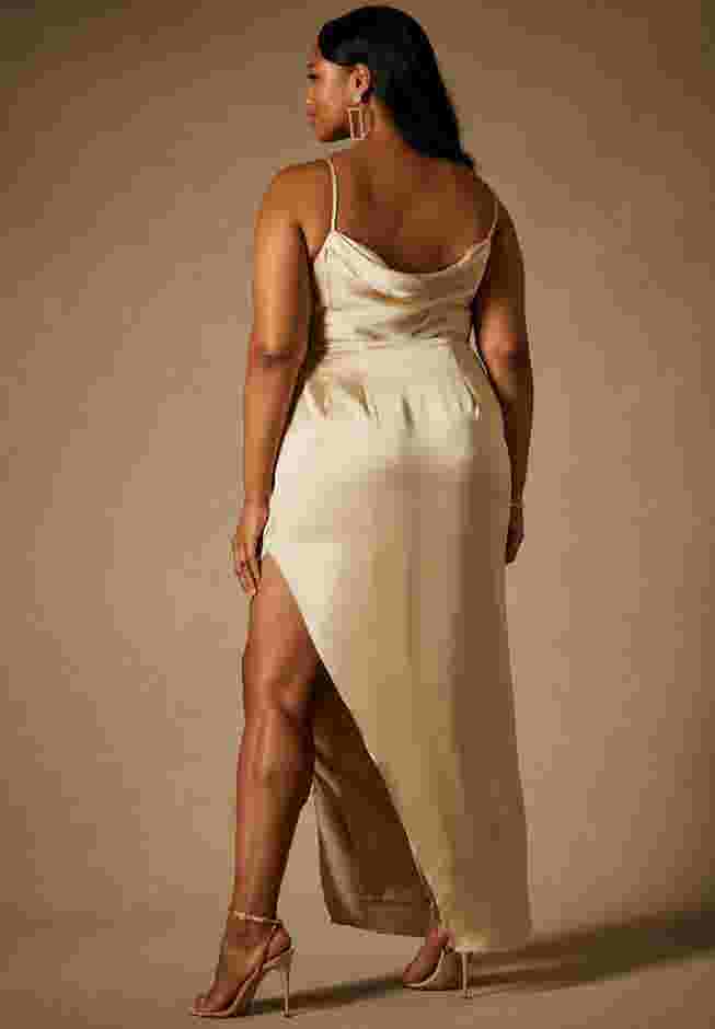 Bridal by ELOQUII High Slit Slip Dress image number 2
