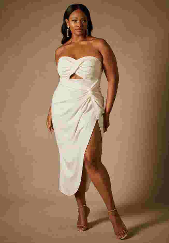 Bridal by ELOQUII Twisted Top Dress image number 0