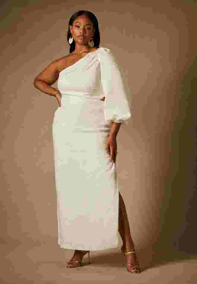 Bridal by ELOQUII One Shoulder Cutout Gown image number 0