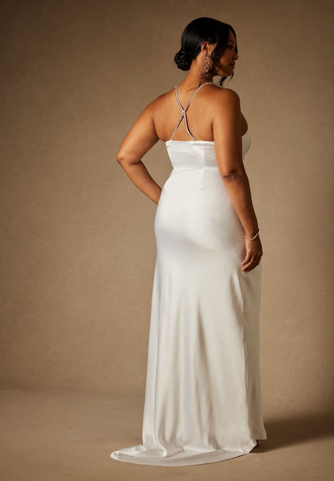 Bridal by ELOQUII Shimmer Strap Gown image number 3