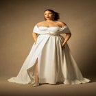 Bridal by ELOQUII Twisted Off The Shoulder Gown image number null