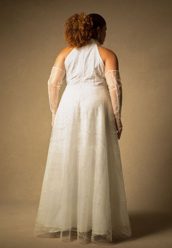 Bridal by ELOQUII Halter Glitter Gown image number 2