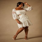 Bridal by ELOQUII Eyelet Puff Sleeve Dress image number null