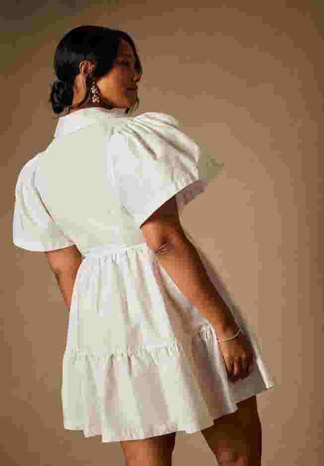 Bridal by ELOQUII Exaggerated Sleeve Button Dress image number 2