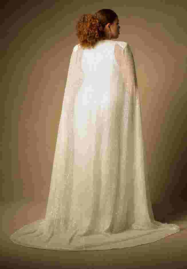Bridal by ELOQUII Embellished Cape Gown image number 3