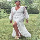 Bridal by ELOQUII Mesh Applique Gown image number null