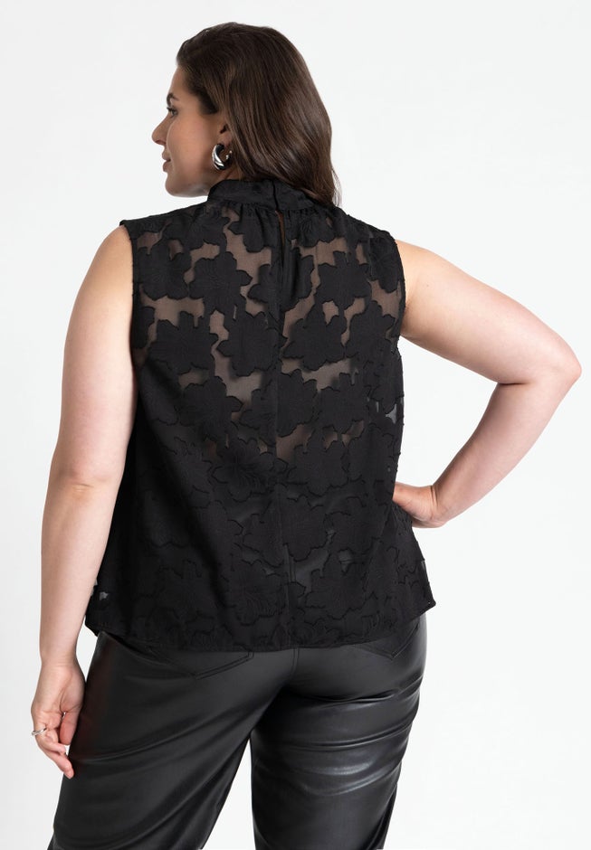 Jacquard Sleeveless Top image number 1