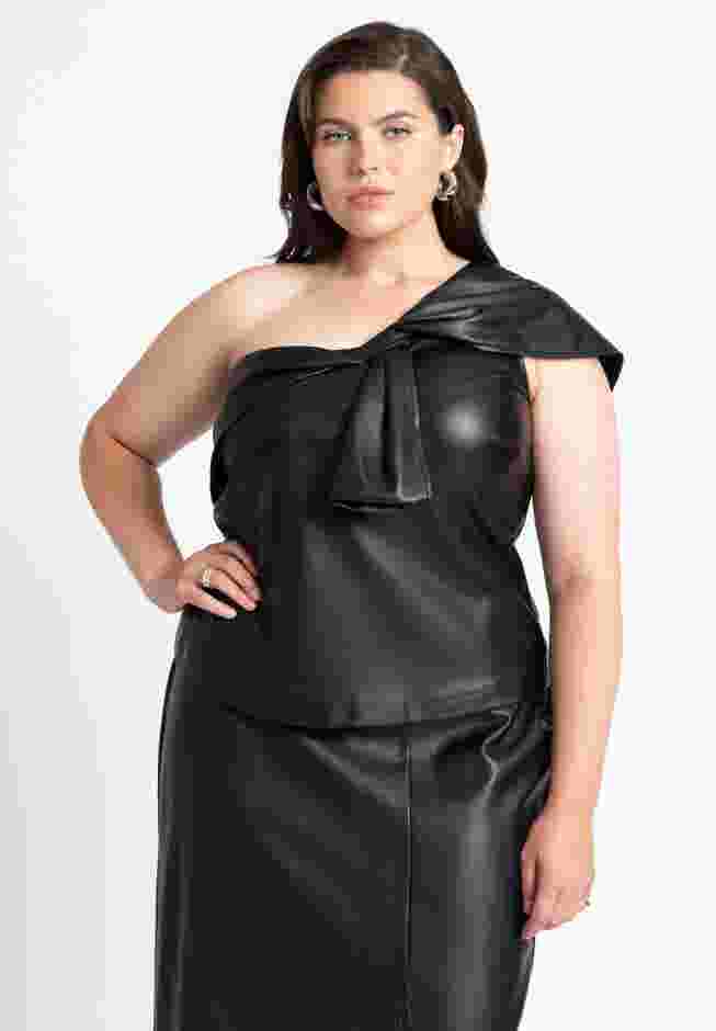 Faux Leather Bow Top image number 0