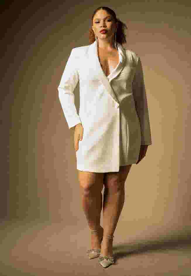 Bridal by ELOQUII Tuxedo Mini Dress image number 0