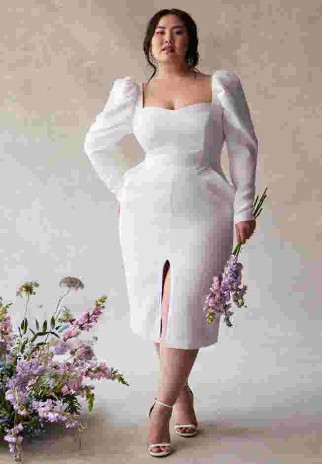 Bridal by ELOQUII Dramatic Sleeve Dress image number 3