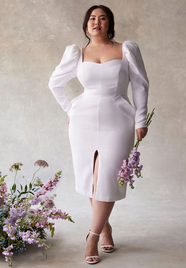 Bridal by ELOQUII Dramatic Sleeve Dress image number 3