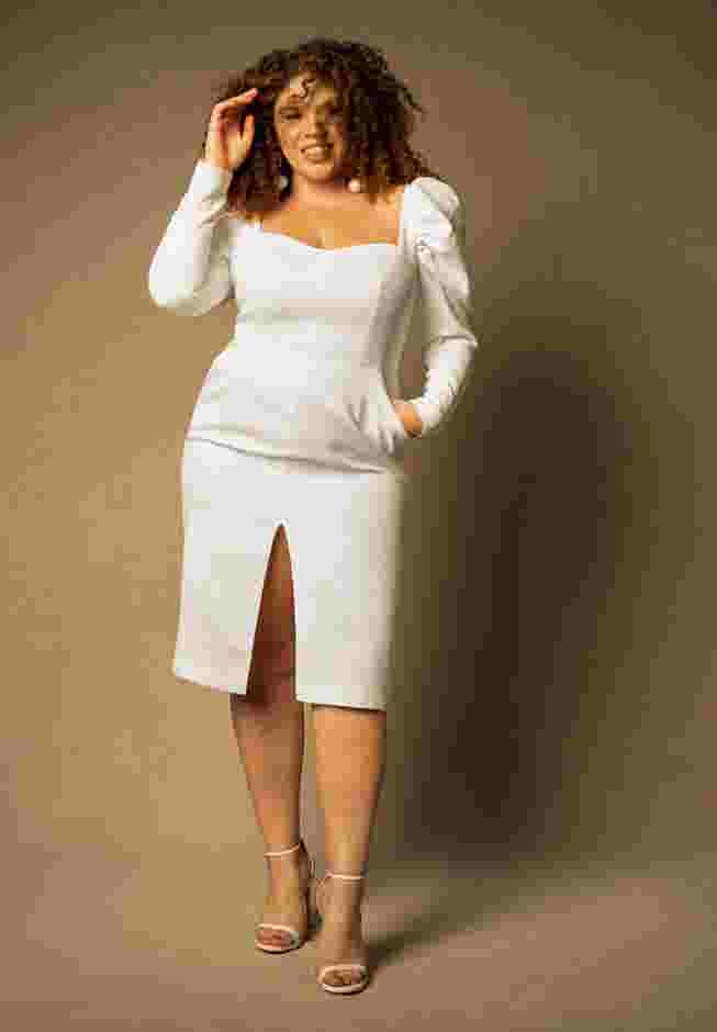 Bridal by ELOQUII Dramatic Sleeve Dress image number 0